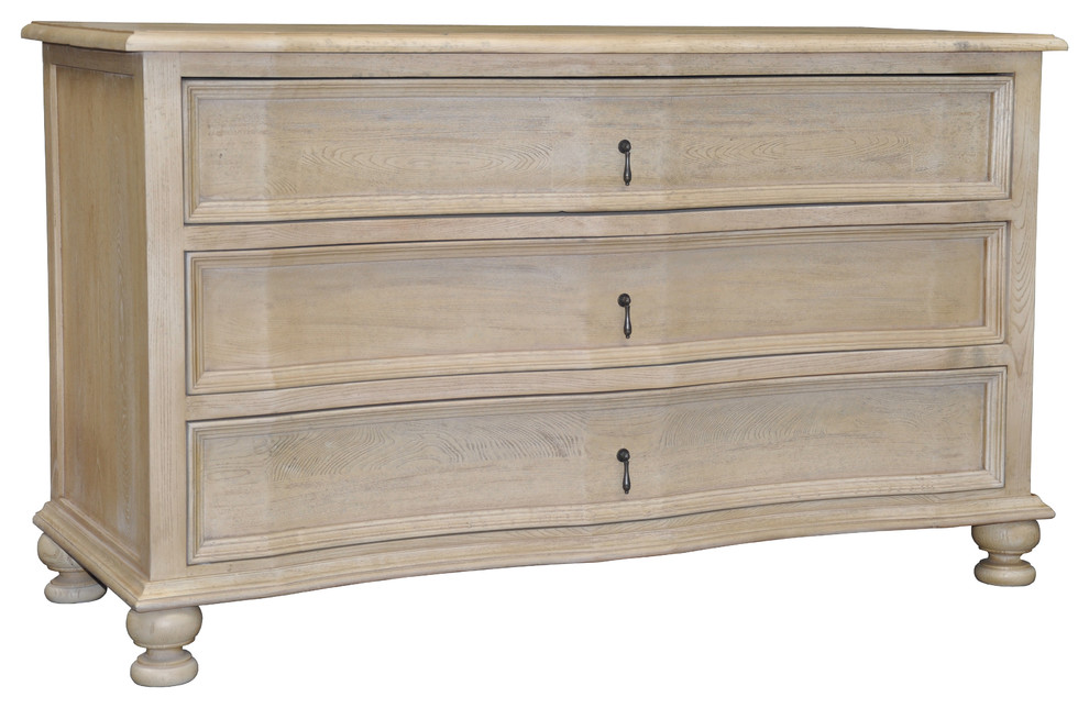 Curved Front 3 Drawer Chest   Traditional   Accent Chests And Cabinets   by HedgeApple  Houzz