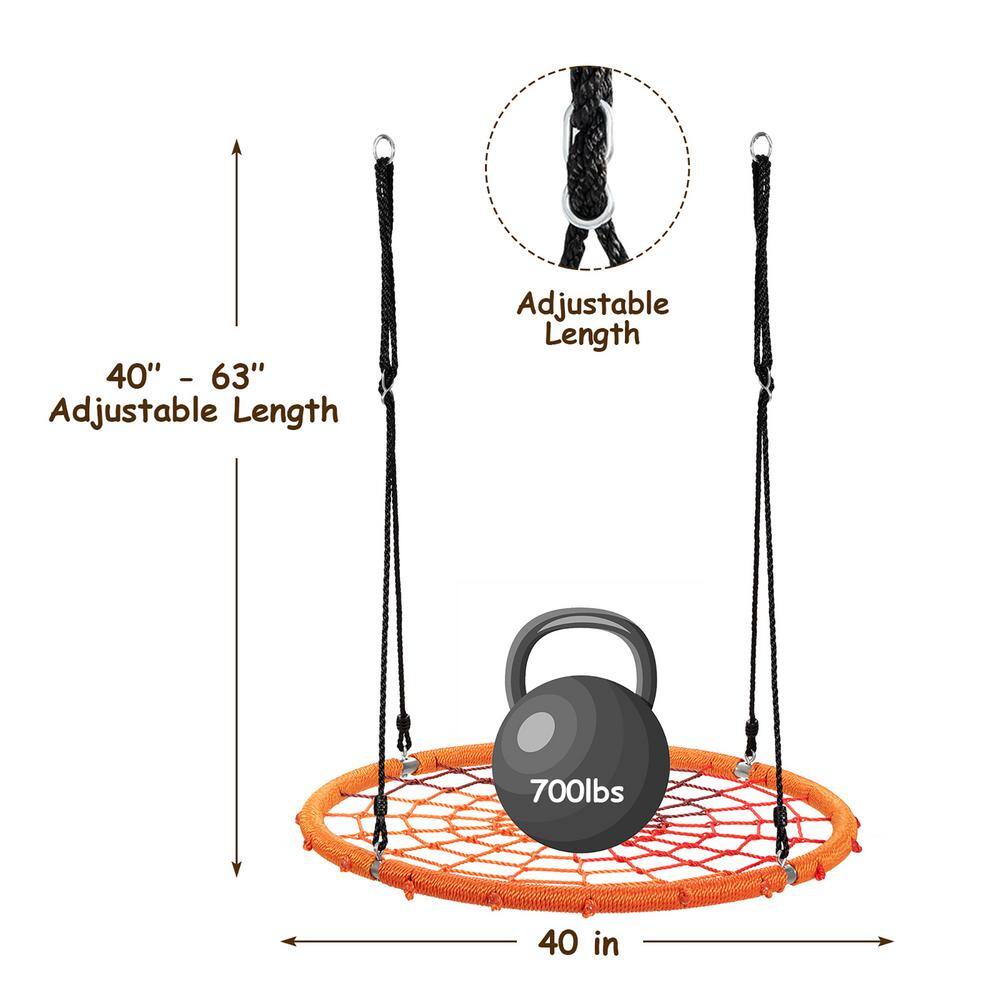 Costway Spider Web Orange Tree Swing with Chain OP70552OR