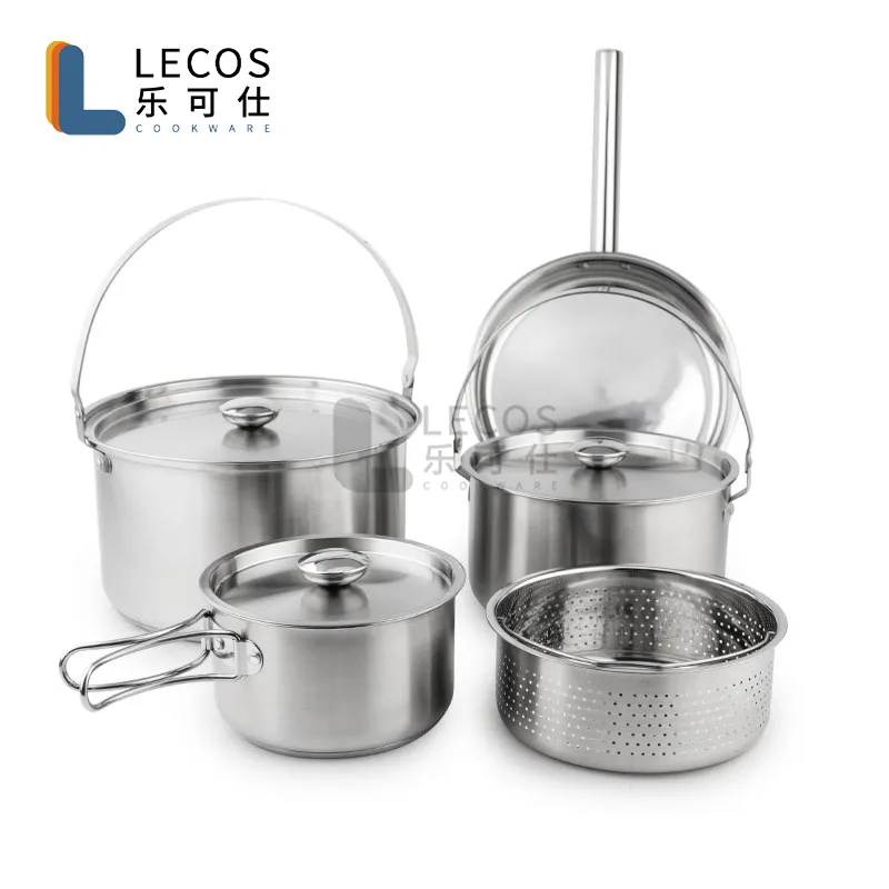 304 Stainless Steel Cooking Food Thailand Set Curry Pot With Handle Camping Cookware Cooking Pot