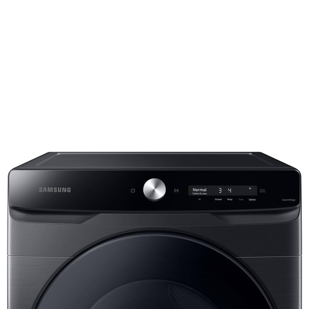  7.5 cu. ft. Smart Stackable Vented Electric Dryer with Smart Dial and Super Speed Dry in Brushed Black DVE50A8600V