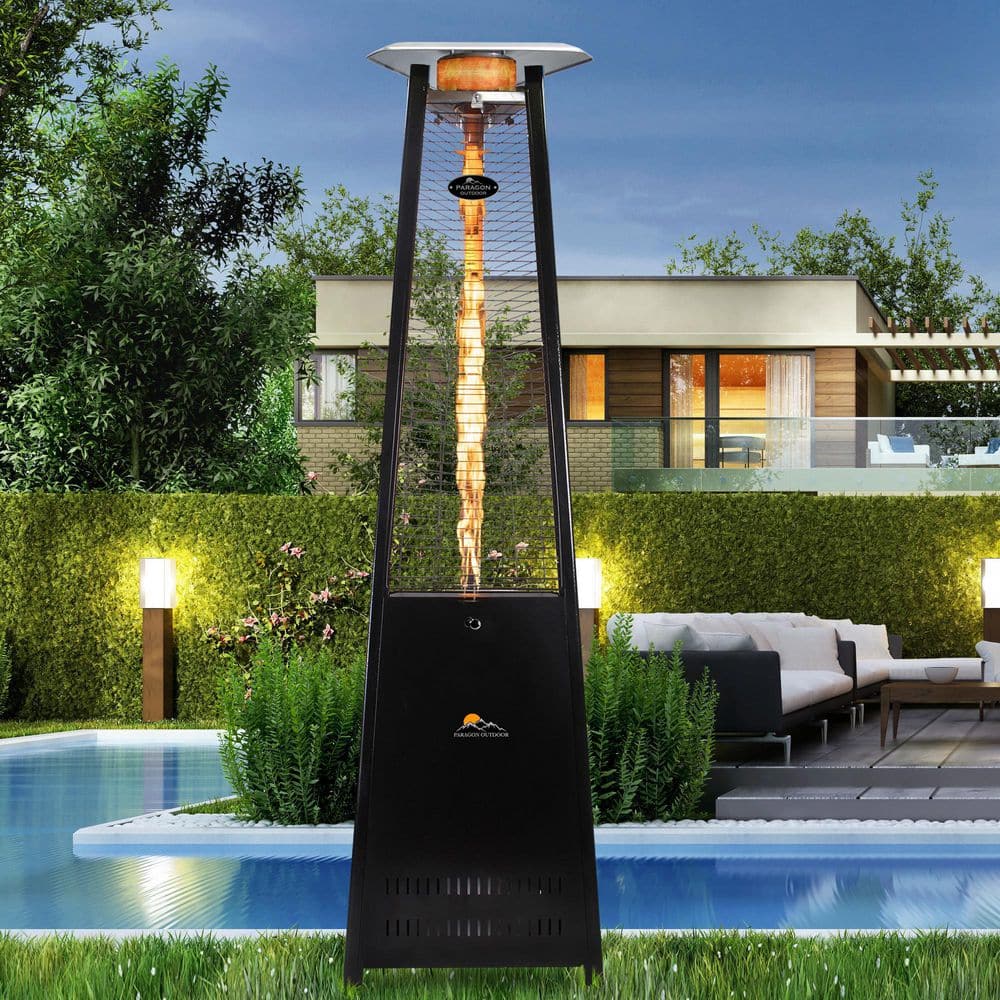 Paragon Outdoor 92.5 in. 42,000 BTU Black Vesta Patio Flame Tower Heater OH-BL42-8M