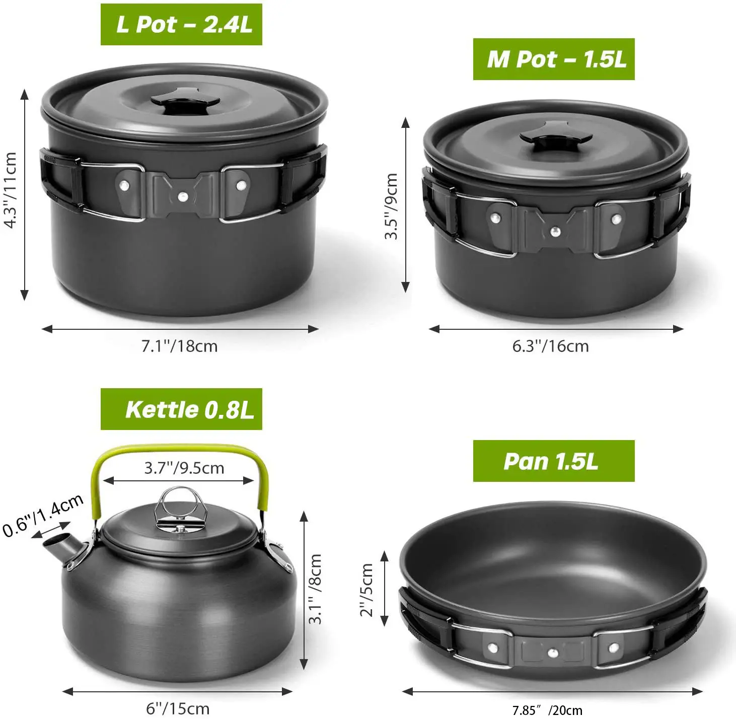 Your city Factory Sales Outdoor Pot Setscooking Pot Set Non stick Cookware Camping Cookware Camping Kitchen