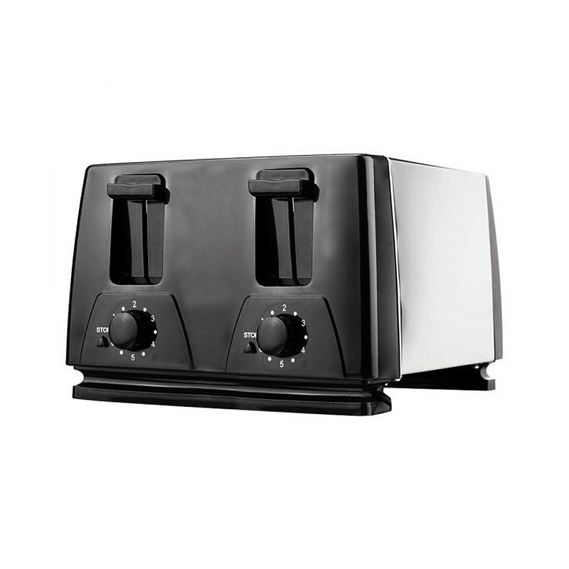 Brentwood 1300W 4 Slice Toaster in Black and Silver