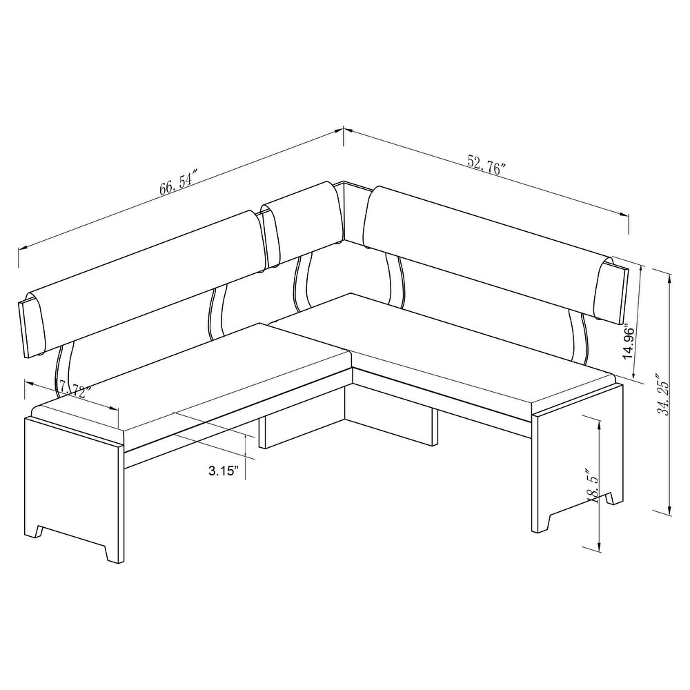 Somette Upholstered Nook with Solid Wood Frame