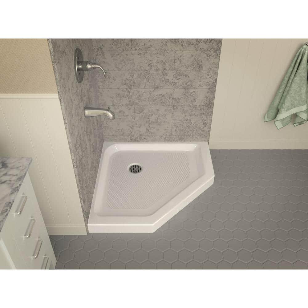 ANZZI Randi 36 in x 36 in Double Threshold Shower Base in White