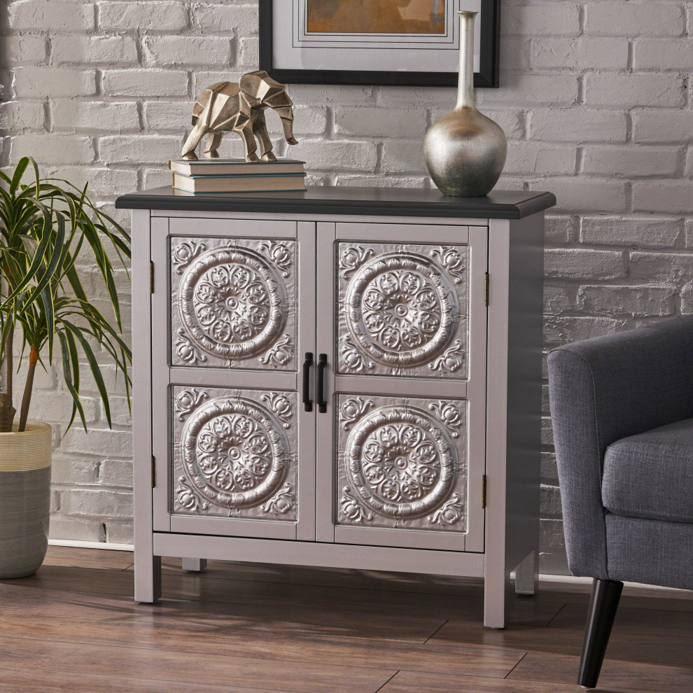 GDF Studio Aliana Shabby Painted Accent Cabinet   Traditional   Accent Chests And Cabinets   by GDFStudio  Houzz