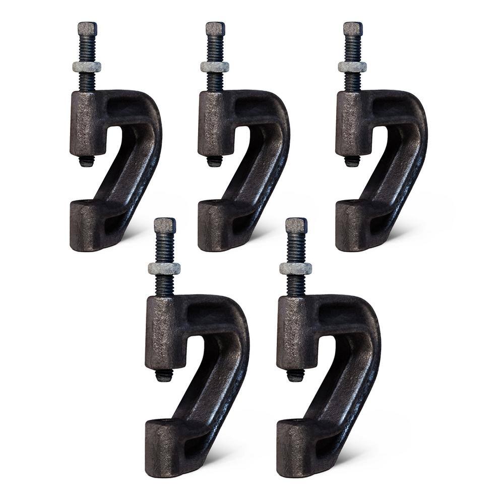 The Plumber's Choice Purlin Beam Clamp for 38 in. Threaded Rod in Uncoated Iron (5-Pack) 38CLPUPL-5