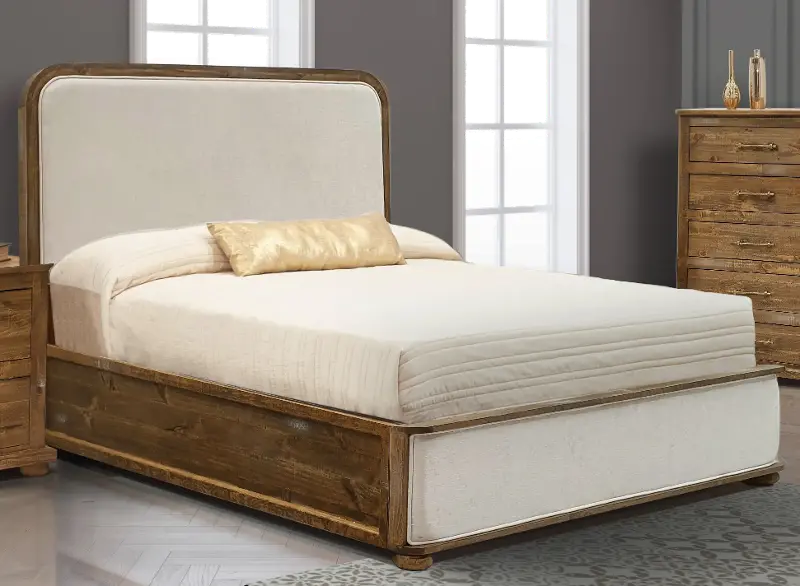 Olathe Natural and Linen Queen Platform Bed