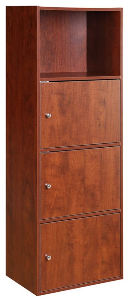 Convenience Concepts Xtra Storage Bookcase in Cherry Wood Finish   Contemporary   Bookcases   by Homesquare  Houzz