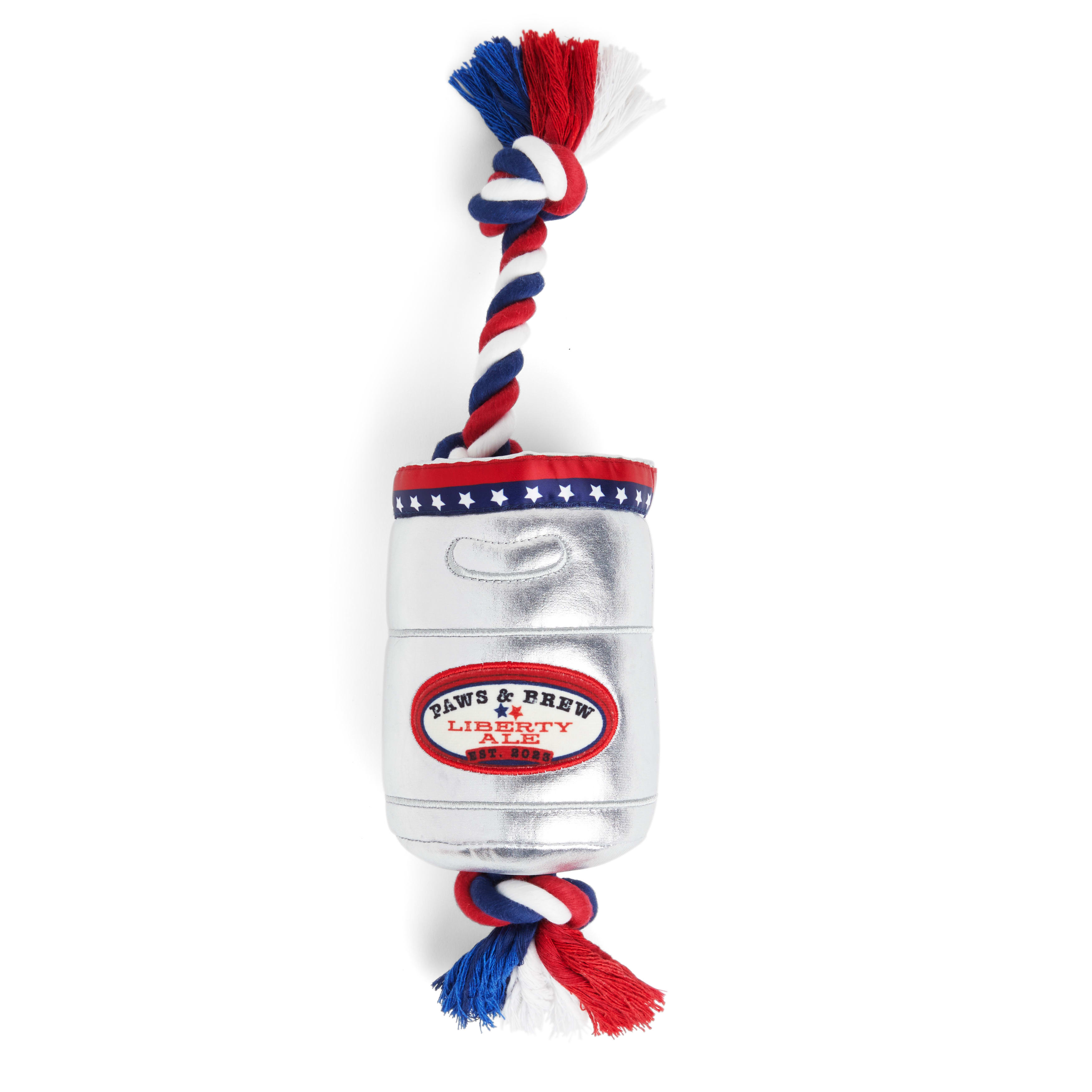 YOULY USA Keg Plush Rope Dog Toy， Large