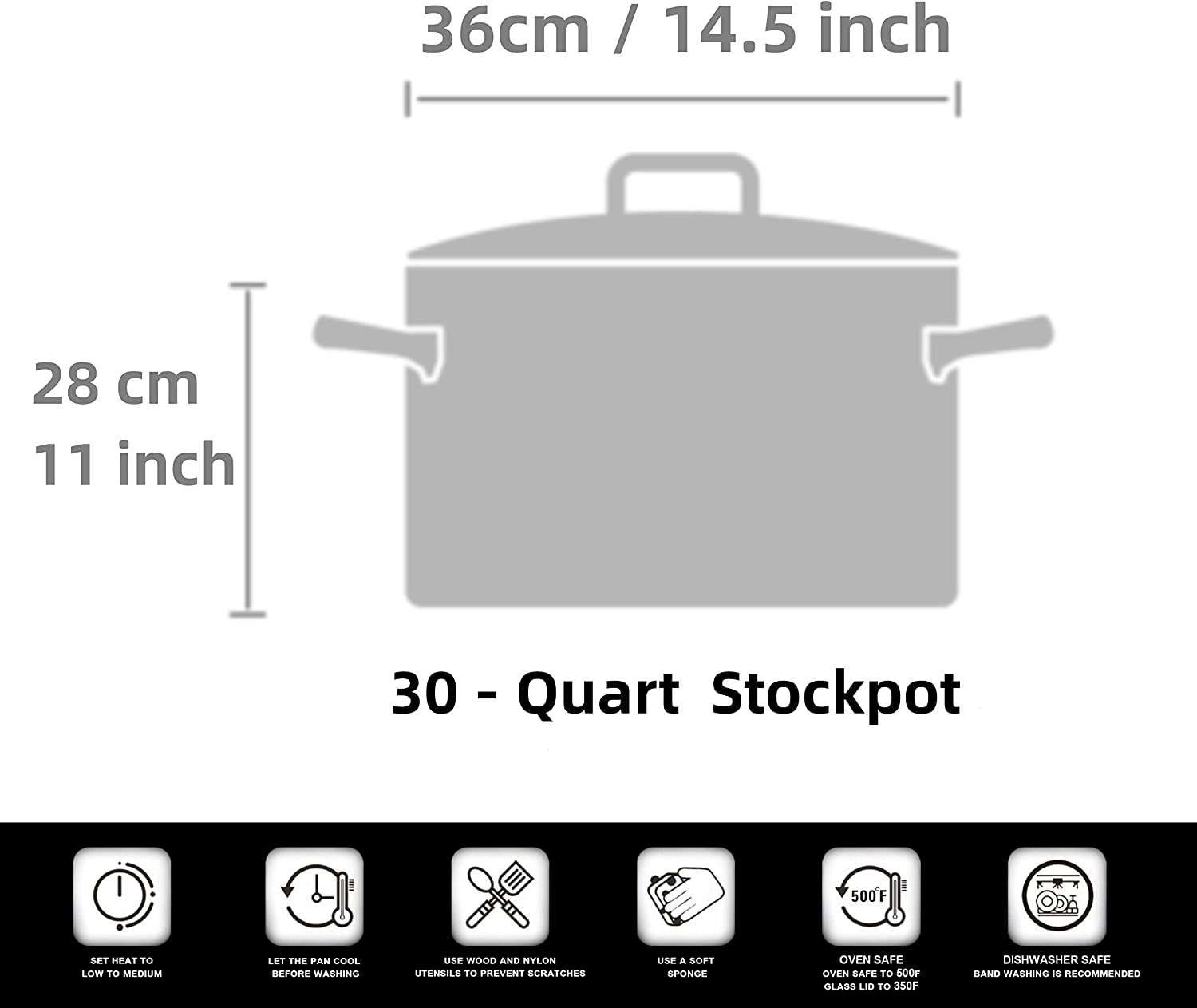 Cooks Standard 2616 Standard Professional Grade Lid 30 Quart Stainless Steel Stockpot， Silver