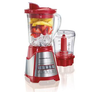 Hamilton Beach 40 oz. 3-Speed Red Countertop Blender and Chopper 58144