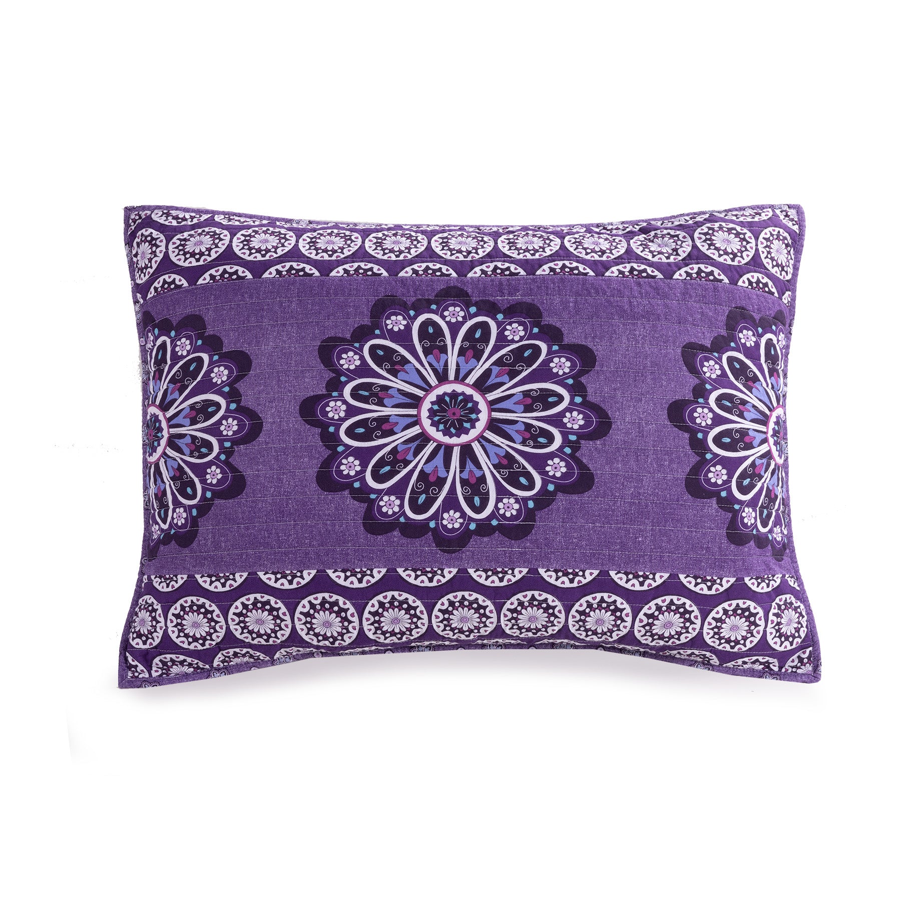 Tranquil Medallion Purple Quilt Set, Full - Queen