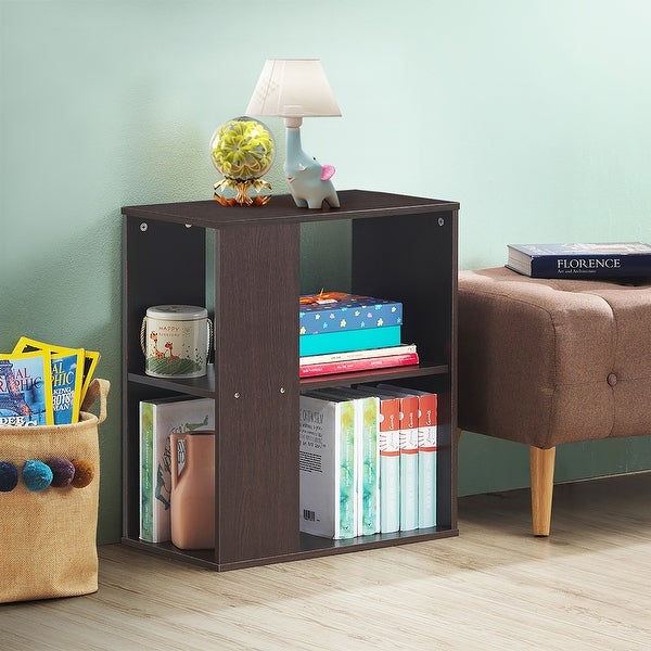 End Table Side Table Nightstand with 3 Tier Open Storage Shelves