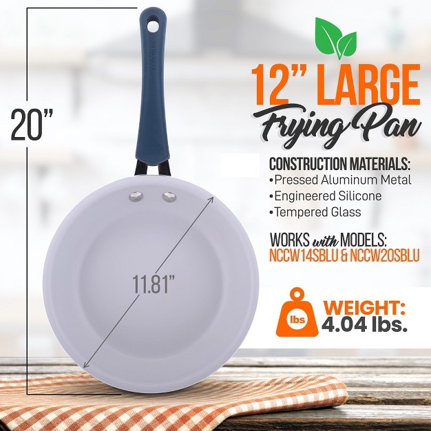 Nutrichef 12 x27 x27 Large Fry Pan Non stick High qualified Kitchen Cookware works With Models Nccw14sblu amp Nccw20sblu