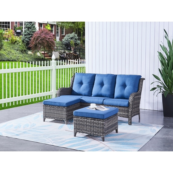 Pocassy 5Piece Patio Furniture Set with Ottomans