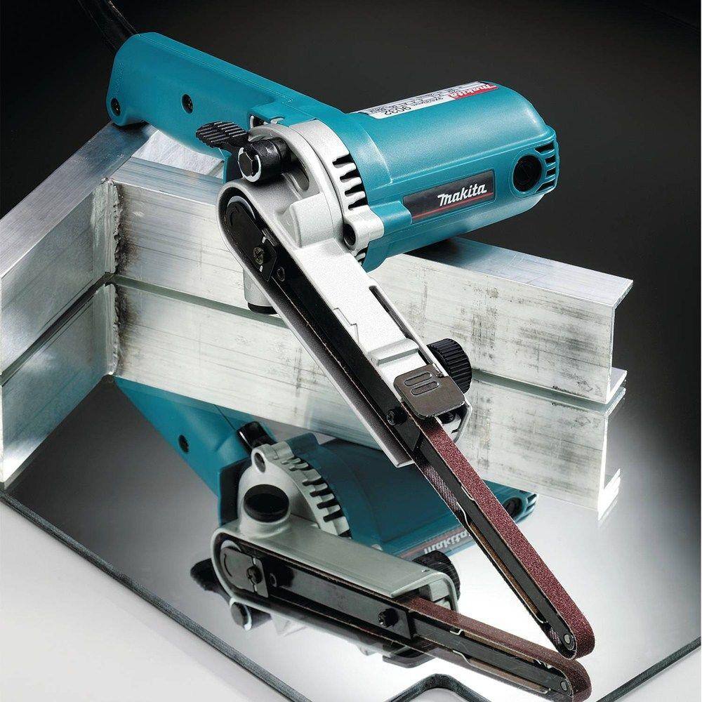 Makita 4.4 Amp 38 in. x 21 in. Corded Variable Speed Belt Sander with 80 Grit Abrasive Belt 9032