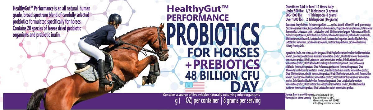 Equa Holistics HealthyGut Performance Probiotics Powder Horse Supplement