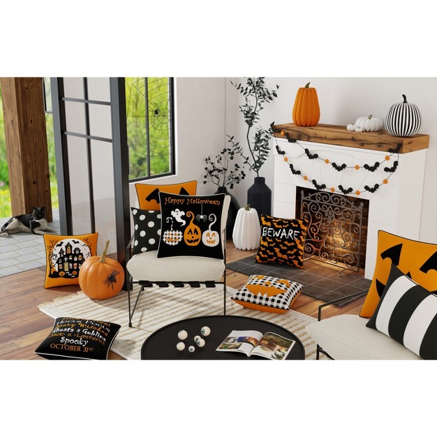 Square Throw Pillow Orange black Pillow Perfect