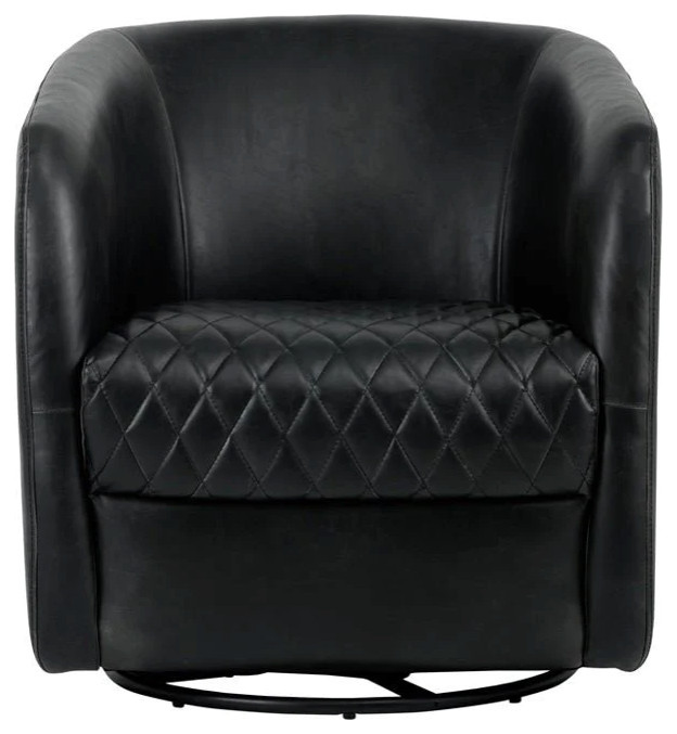 Zenda Swivel Lounge Chair  Coal Black   Contemporary   Indoor Chaise Lounge Chairs   by Virgil Stanis Design  Houzz