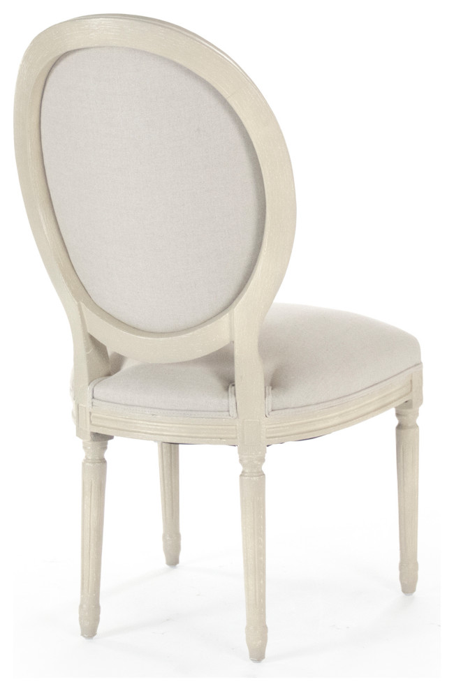 Medallion Side Chair  Natural Linen  Gray Birch   French Country   Dining Chairs   by Zentique  Inc.  Houzz