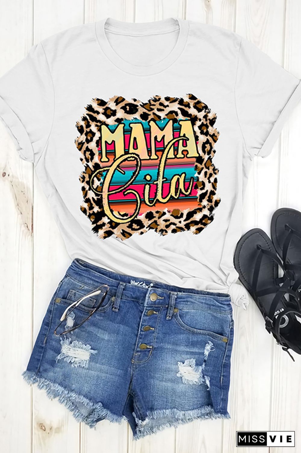 Mama Cita Print Graphic Tees for Women Wholesale Short Sleeve T shirts Top