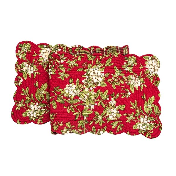 14 x 51 Mistletoe Leave Table Runner