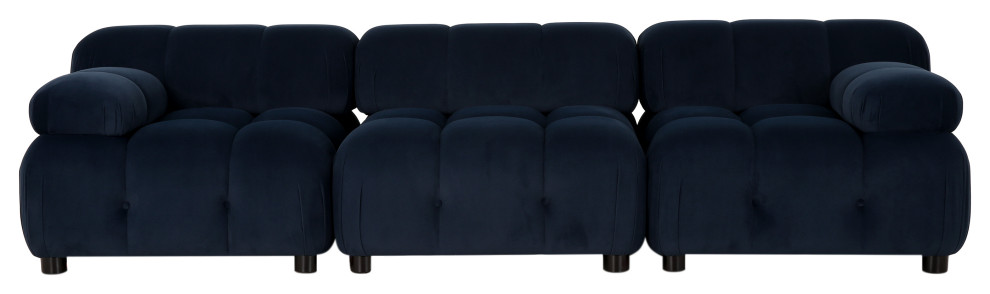 Kildare Velvet 3 Seater Modular Tufted Sofa   Contemporary   Sofas   by GDFStudio  Houzz