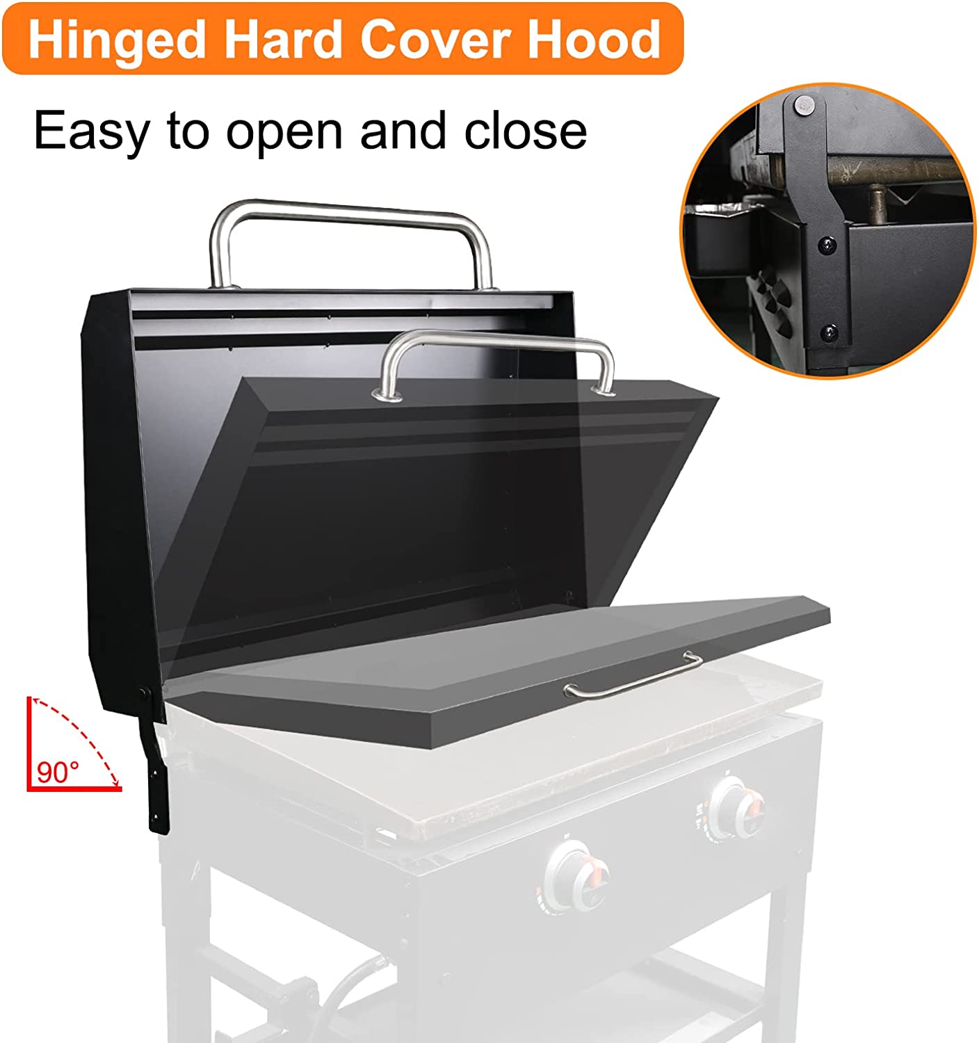 BBQ Tools Gift Kit + Hard Cover Hood Lid for Blackstone Griddle 28 inch Flat Table Top, Grill Replacement Parts and Accessories