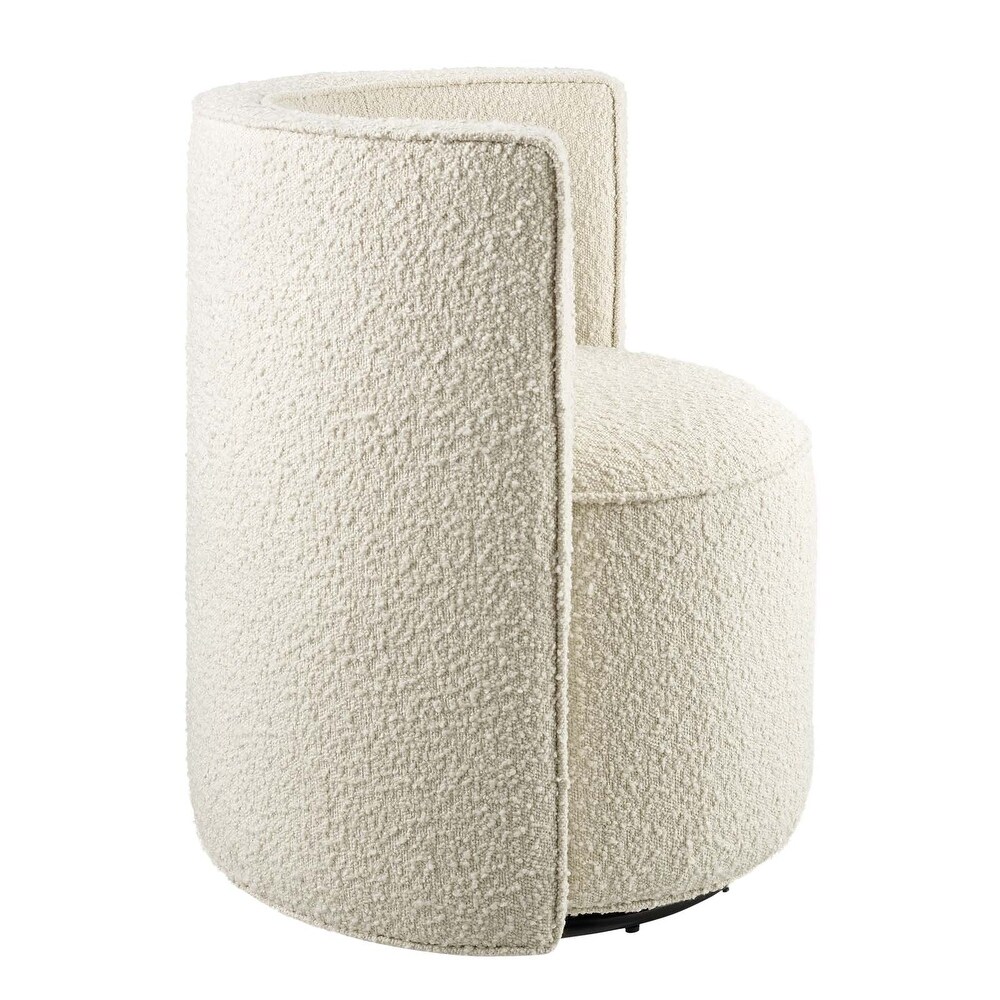 Della Boucle Fabric Swivel Chair