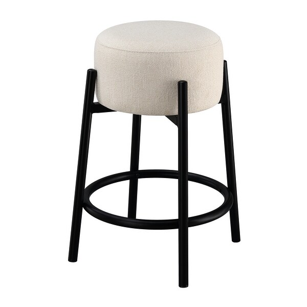 Coaster Furniture Leonard White and Black Backless Stools (Set of 2)