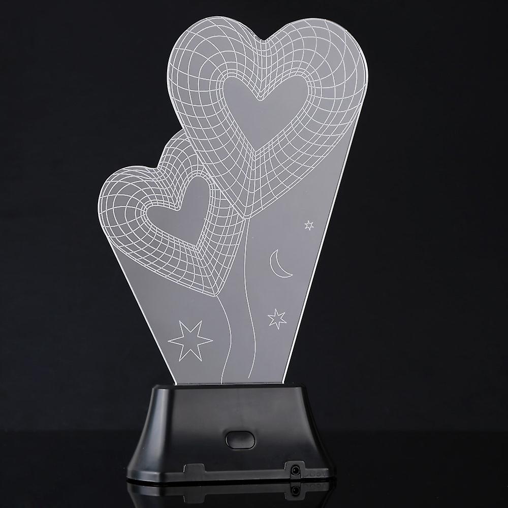 Lixada 3d Led Lamp Light Usb Heart To Heart Colorful Night Light For Wedding Deco Innovative Christmas Gift Present No.233533