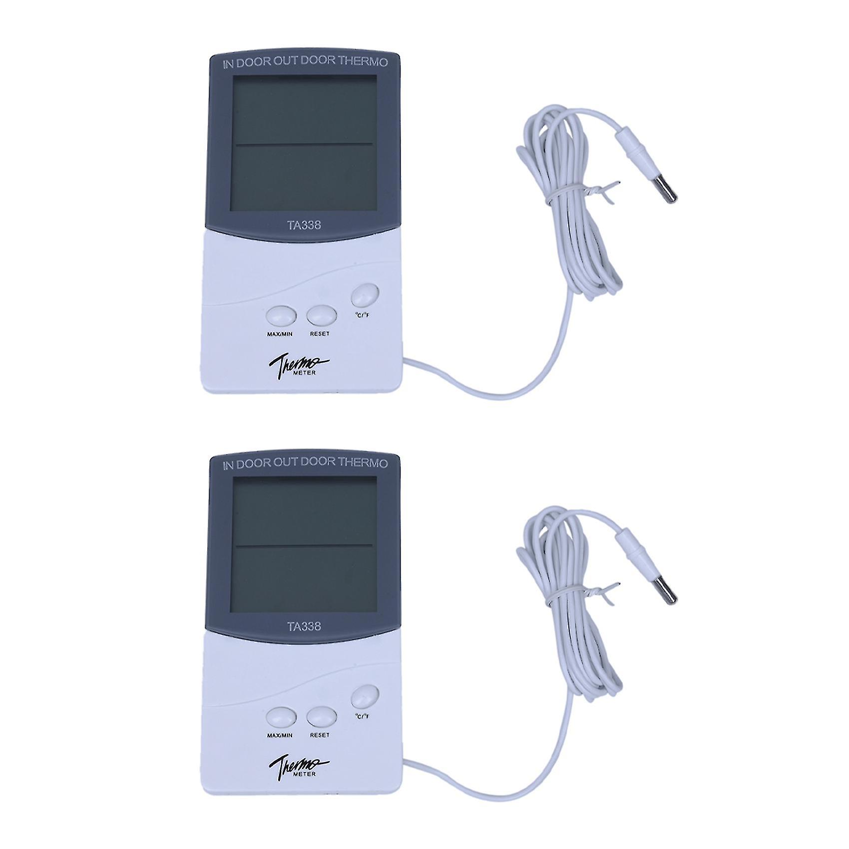 2x Digital Thermometer Inside Outside Temperature Probe