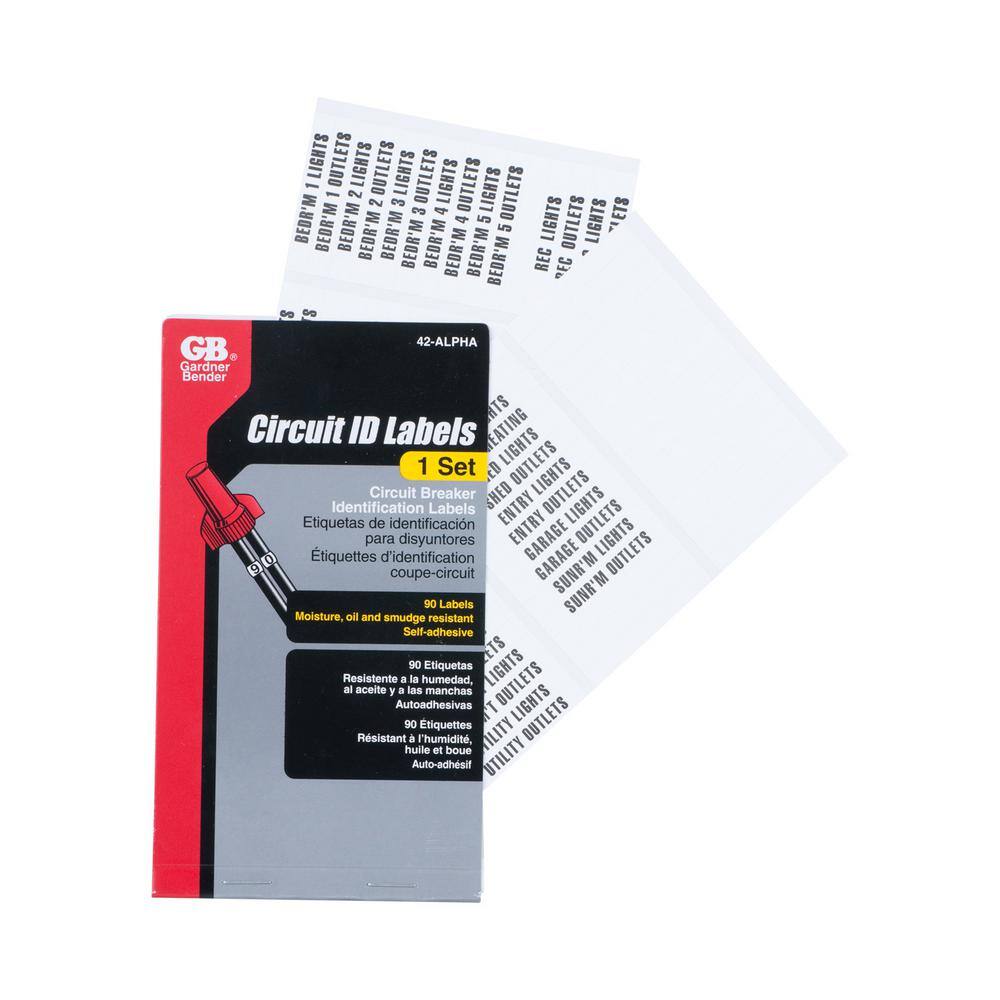 Gardner Bender Wire Marker Booklet Circuit Breaker Markers (Case of 10) 42-ALPHA