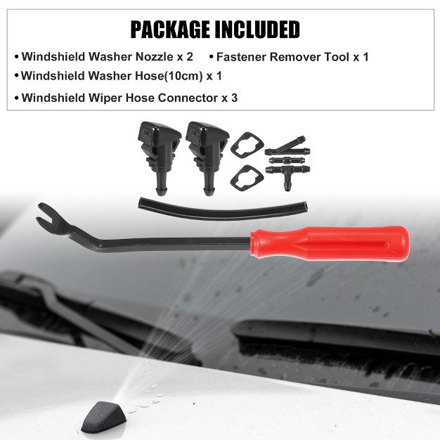 Unique Bargains Front Windshield Wiper Washer Nozzle Spray Jet Kit 86636fg051 86636fg050 For Subaru Impreza Wrx Sti 2008 2014 Black 9 Pcs