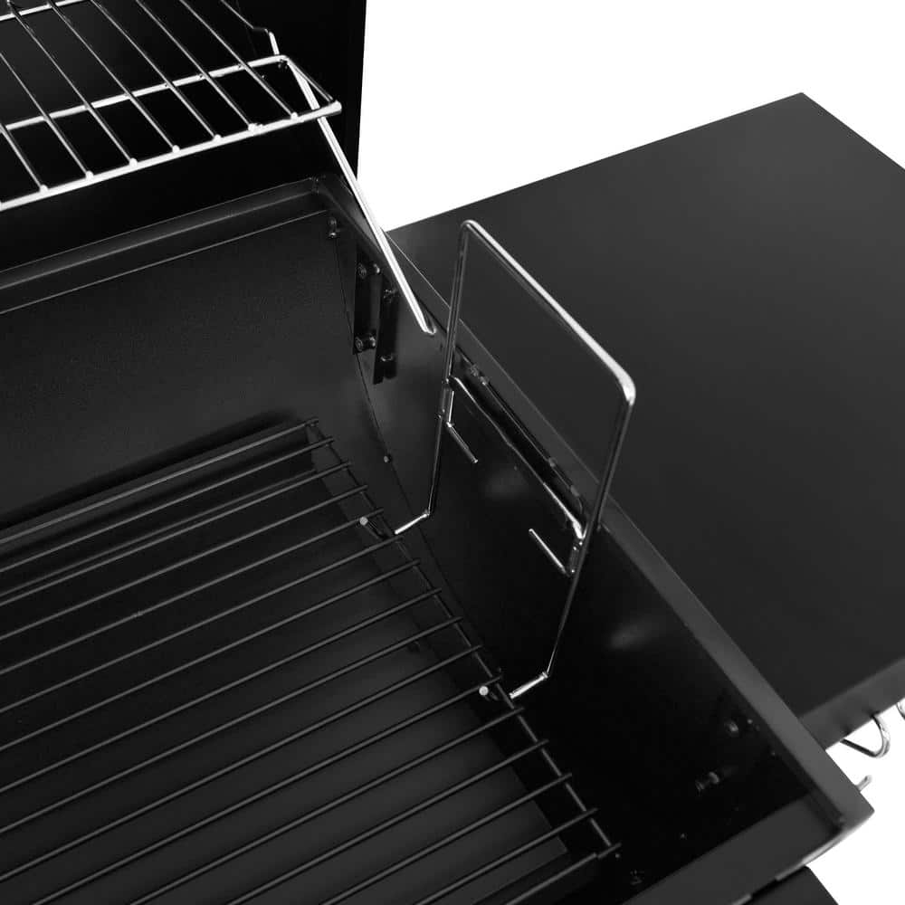 Royal Gourmet Charcoal Grill in Black with Offset Smoker and Side Table CC1830S