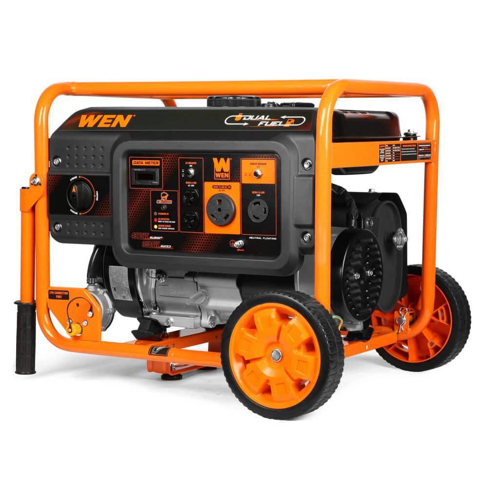 WEN 4375Watt Dual Fuel Portable Generator with Wheel Kit and CO Shutdown Sensor