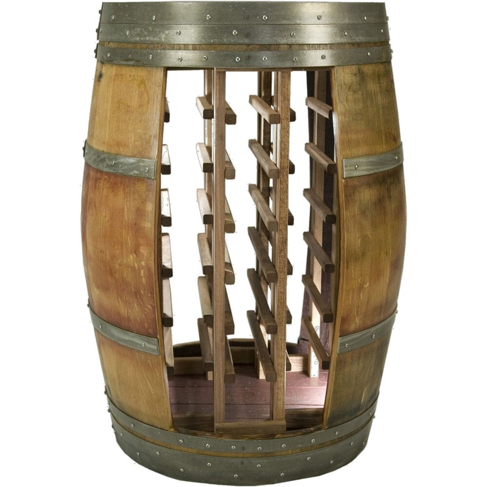 Wine Barrel Designs 4 Person Barrel Bar Set with Wine Storage