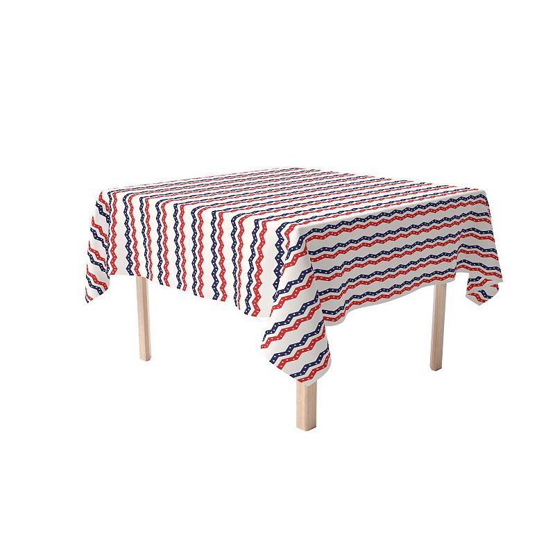 Square Tablecloth， 100% Polyester， 54x54， Patriotic Chevron