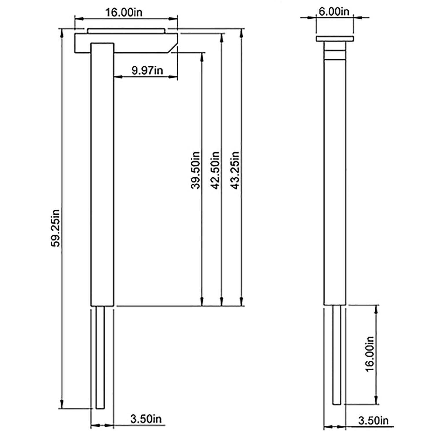 Gibraltar Mailboxes 43.3 in. Natural Red Cedar Mailbox Post