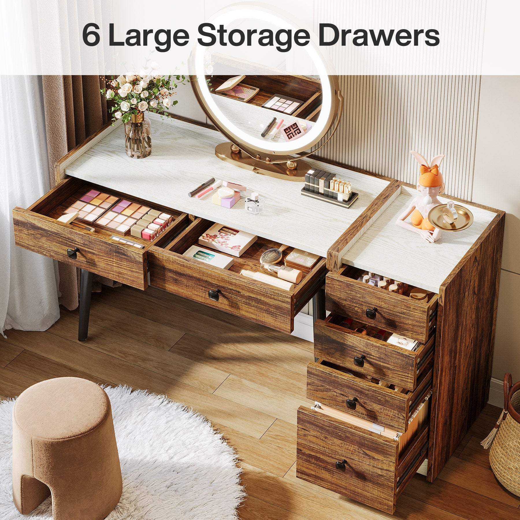 6 -Drawers Makeup Vanities, 55