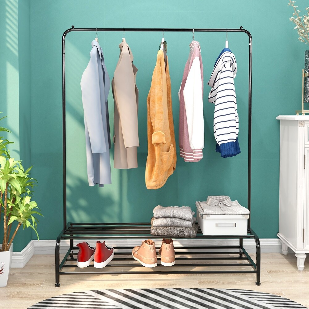 Siavonce Clothing Garment Rack with Shelves