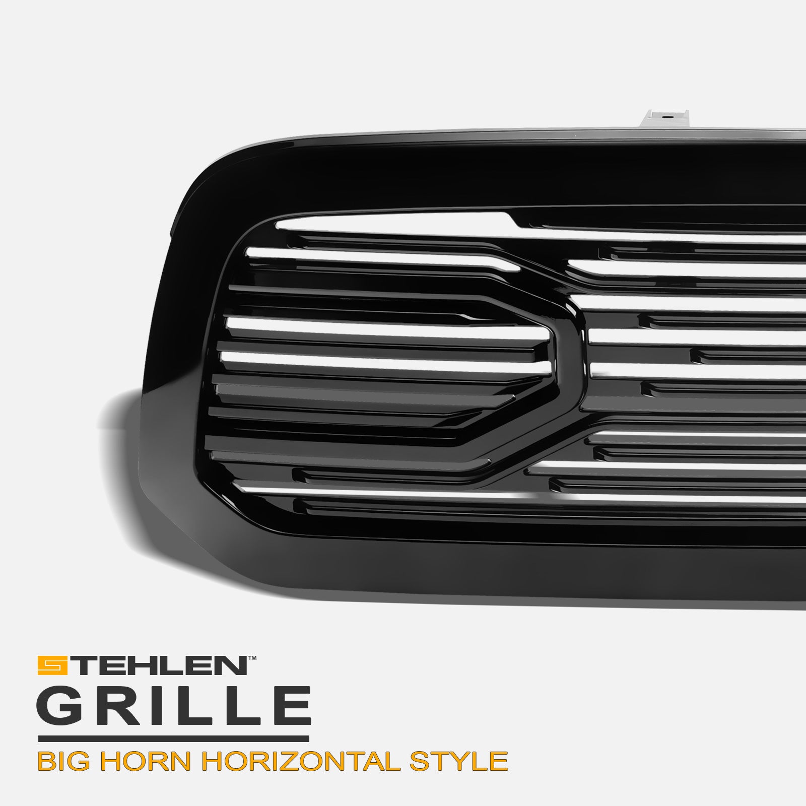 Stehlen 642167821854 Big Horn Horizontal Front Hood Bumper Grille - Black For Ram 1500 2013-2018 / Classic 2019-2022