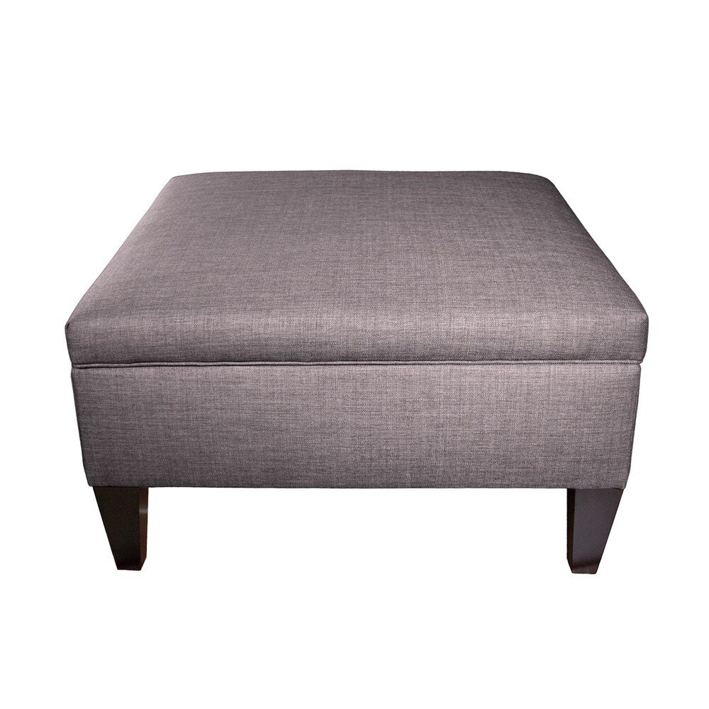 MJL Furniture Manhattan Espresso Fabric Upholstered Organizational Cocktail Ottoman Table