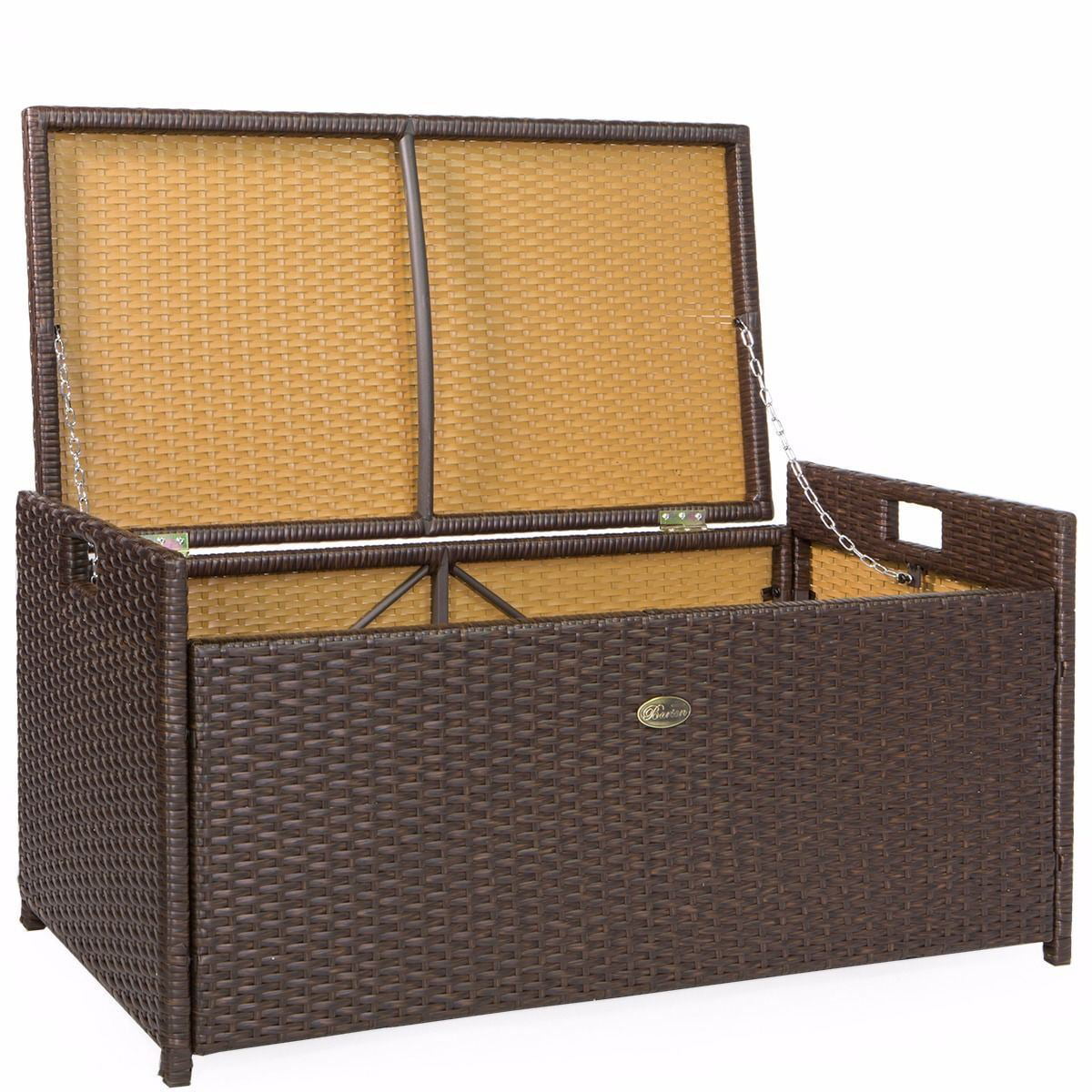 Barton All-Weather Outdoor Patio Deck Box Storage with Cushion Pad Water Resistance, Brown