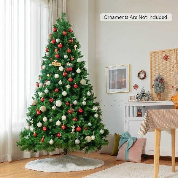 Gymax 6/7/9 FT PreLit Artificial Christmas Tree Hinged Xmas Tree w/ 8