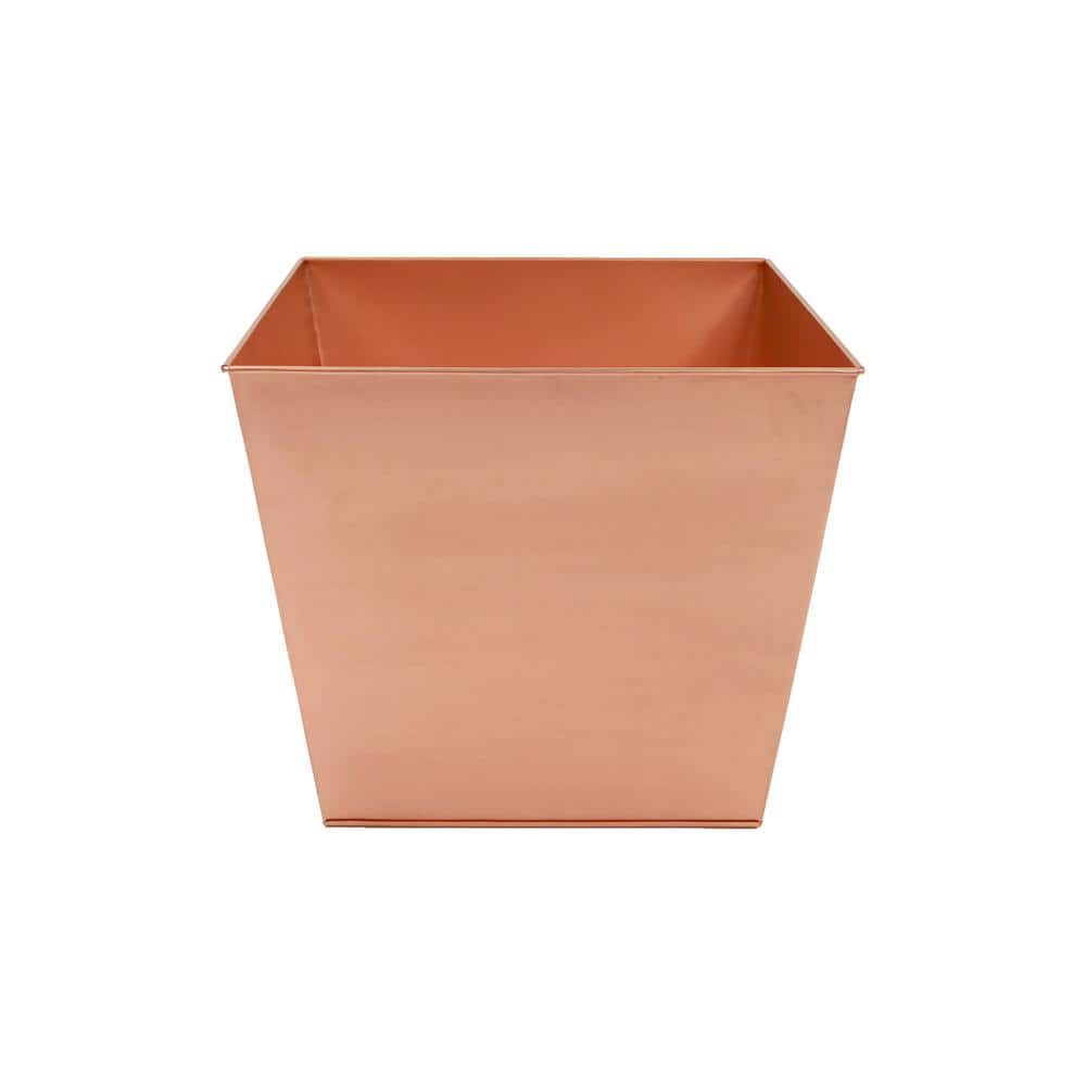 ACHLA DESIGNS 16.25 in. x 16.25 in. Square Copper Plated Galvanized Steel Flower Planter Box C-12C