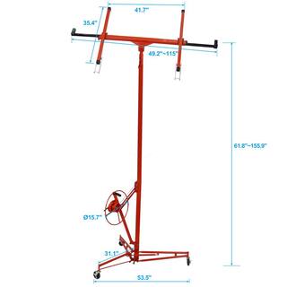 Amucolo 13 ft. Red Drywall Lift Panel Lift Drywall Panel Hoist Jack Lifter GH-CYW4-210