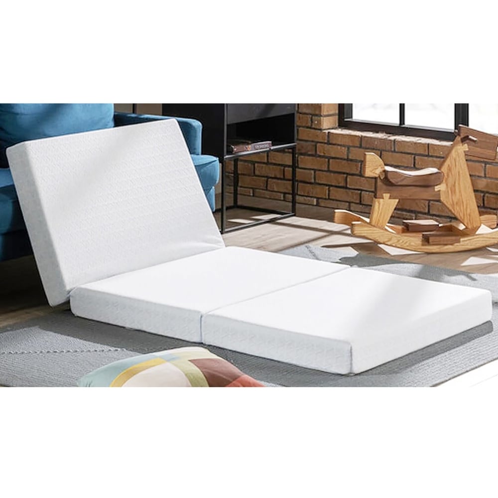 Full Size Tri Fold Folding Mattress Foam Topper Foldable Bed   4\