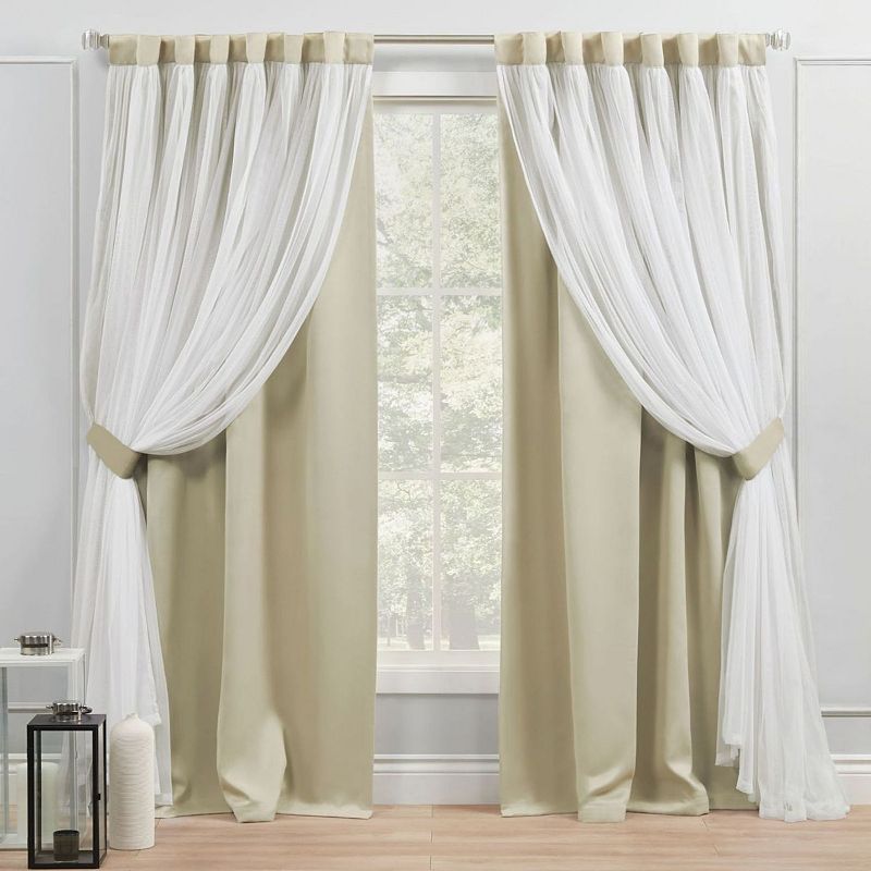 Exclusive Home 2-pack Catarina Layered Solid Blackout Window Curtains